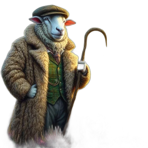 staff, animal, hat, creature transparent PNG cut-out