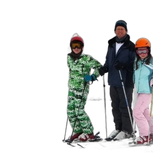 snow, family, three, enjoys transparent PNG cut-out