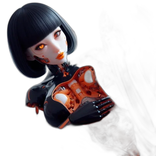 robot, fantasy art, concept art, 3d render transparent PNG cut-out