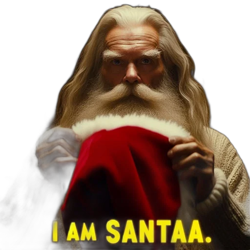 elderly, figure, reminiscent, santa transparent PNG cut-out