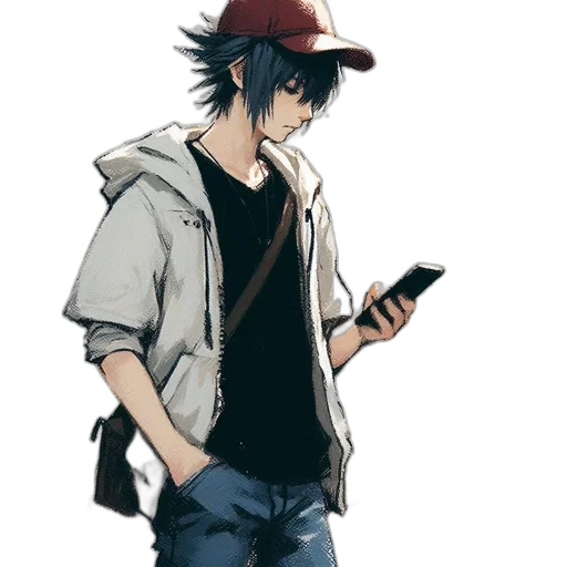 hat, jacket, staff, cartoon transparent PNG cut-out