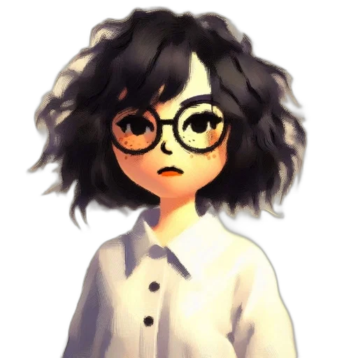 staff, hair, face, creature transparent PNG cut-out
