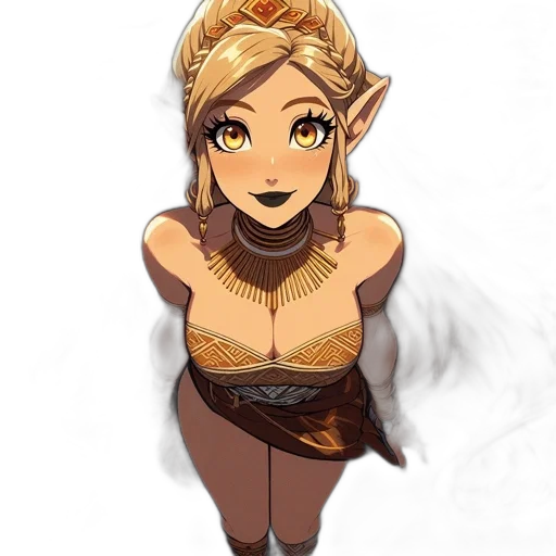 dress, staff, jewelry, crown transparent PNG cut-out