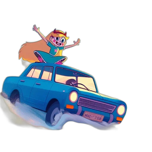 car, concept art, 3d render, joyful transparent PNG cut-out