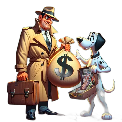 concept art, cartoon, comic book art, detective transparent PNG cut-out