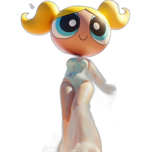 dress, robot, staff, 3d render transparent PNG cut-out