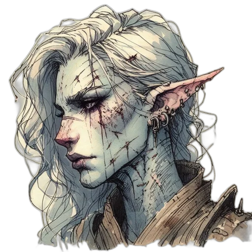 face, dragon, staff, fantasy art transparent PNG cut-out