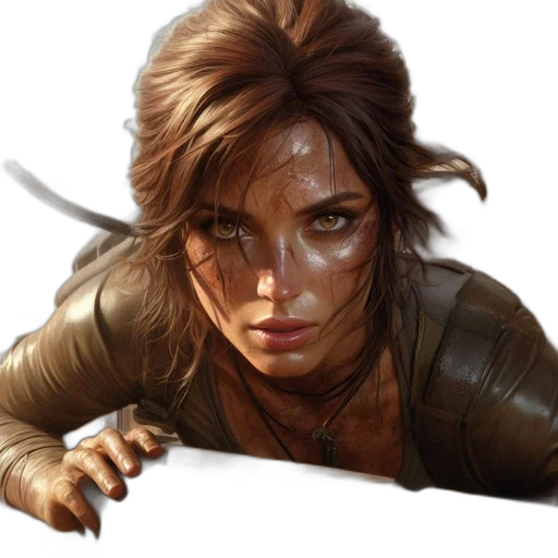 face, weapon, concept art, photorealistic transparent PNG cut-out