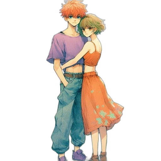 watercolor, pixel art, concept art, anime transparent PNG cut-out