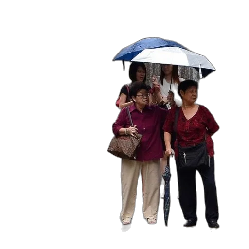 umbrella, staff, jacket, hat transparent PNG cut-out