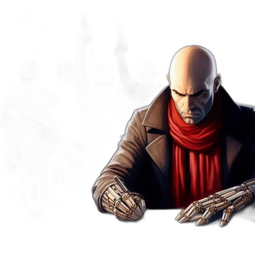 jacket, mask, concept art, comic book art transparent PNG cut-out