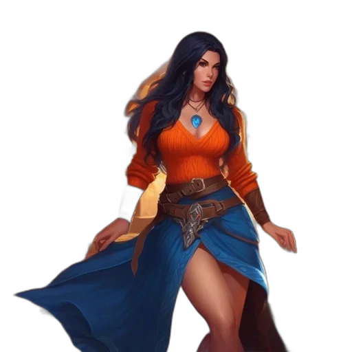 dress, fantasy art, concept art, comic book art transparent PNG cut-out