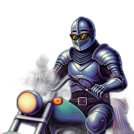 robot, mask, weapon, jacket transparent PNG cut-out