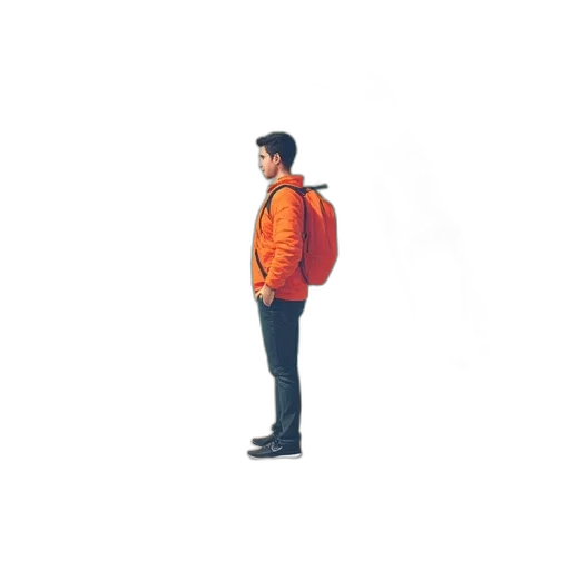 jacket, staff, umbrella, face transparent PNG cut-out