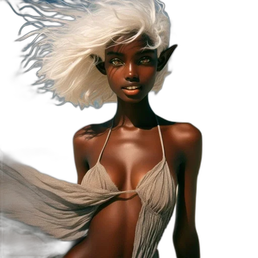 hair, dress, jewelry, concept art transparent PNG cut-out