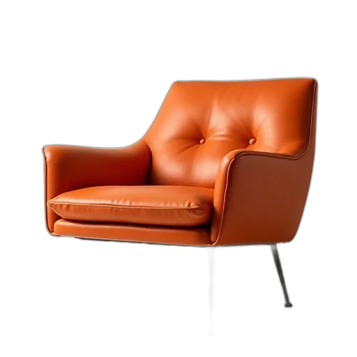 furniture, 3d render, orange, leather transparent PNG cut-out