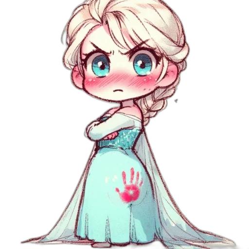 dress, crown, watercolor, pixel art transparent PNG cut-out