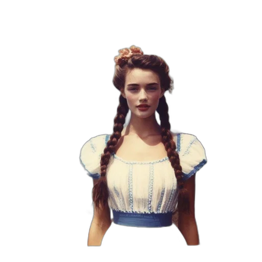 dress, hair, face, staff transparent PNG cut-out