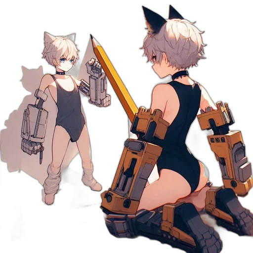 weapon, robot, staff, sword transparent PNG cut-out