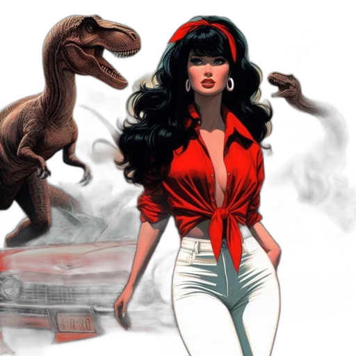 comic book art, concept art, fantasy art, red transparent PNG cut-out