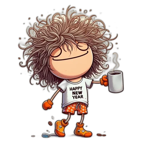 hair, cartoon, relaxed, figure transparent PNG cut-out