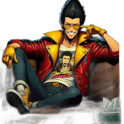 jacket, face, comic book art, concept art transparent PNG cut-out