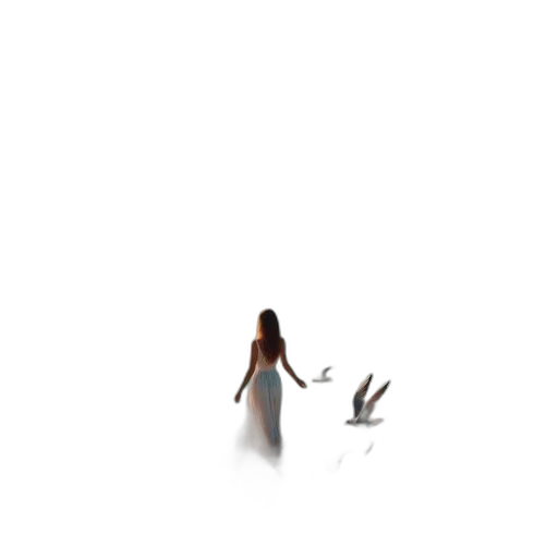 dress, creature, robot, hair transparent PNG cut-out