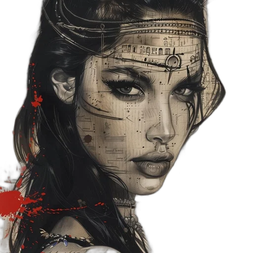 face, mask, cyberpunk, photorealistic transparent PNG cut-out