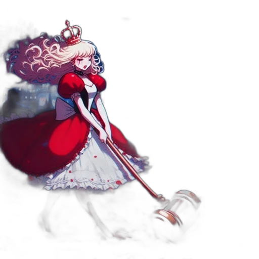 dress, crown, staff, weapon transparent PNG cut-out