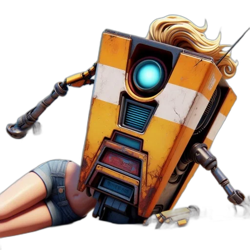 robot, concept art, 3d render, cyberpunk transparent PNG cut-out
