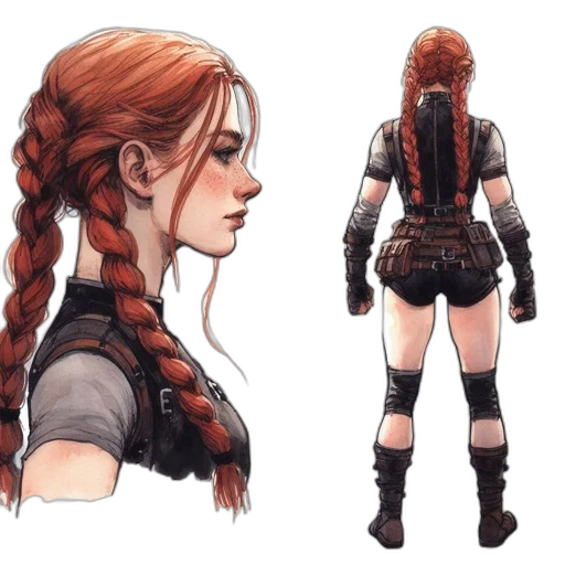 hair, jacket, concept art, fantasy art transparent PNG cut-out