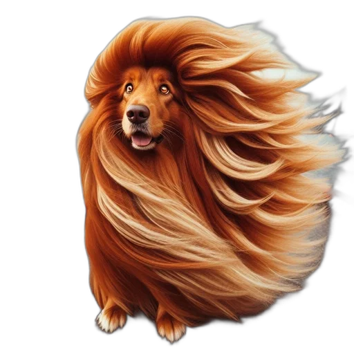 hair, animal, creature, photorealistic transparent PNG cut-out