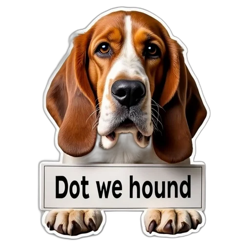 basset, hound, dog, text transparent PNG cut-out