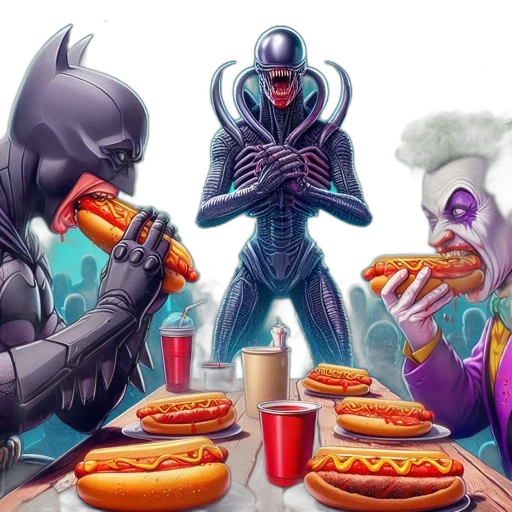 comic book art, concept art, outer space, three transparent PNG cut-out