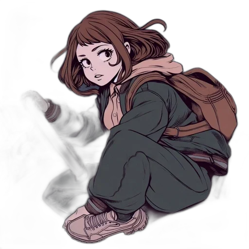 jacket, creature, weapon, staff transparent PNG cut-out