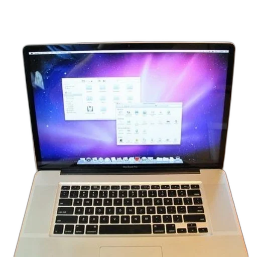3d render, macbook, pro, colorful transparent PNG cut-out