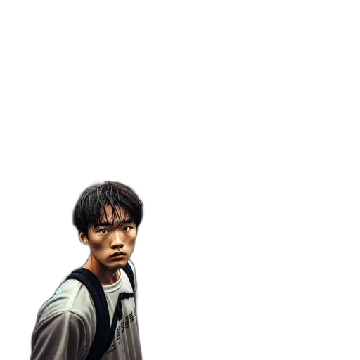 jacket, face, umbrella, staff transparent PNG cut-out