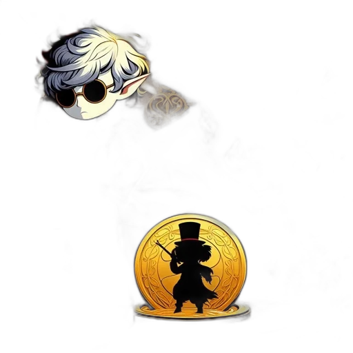 concept art, golden, two, characters transparent PNG cut-out