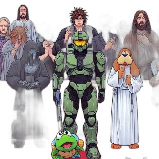 concept art, pixel art, comic book art, anime transparent PNG cut-out