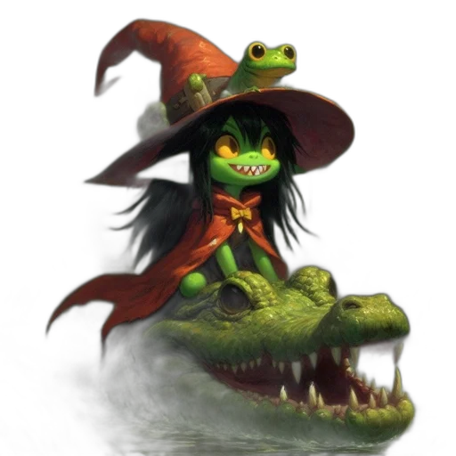 dragon, creature, staff, hat transparent PNG cut-out