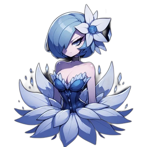 flower, crown, dress, staff transparent PNG cut-out