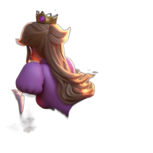 crown, dress, hair, staff transparent PNG cut-out