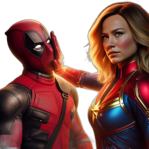 comic book art, concept art, deadpool, captain transparent PNG cut-out