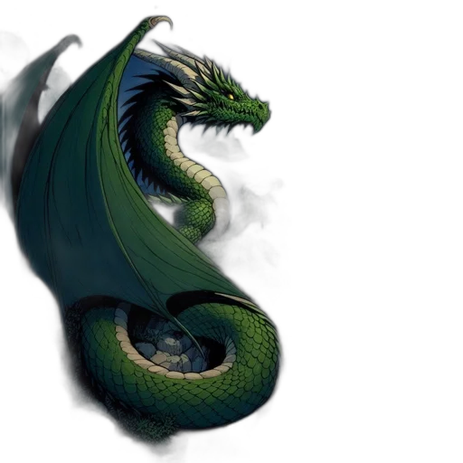 dragon, creature, staff, sword transparent PNG cut-out