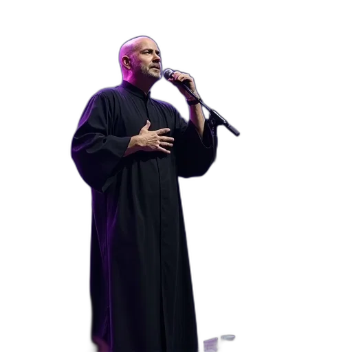 jacket, staff, man, bald transparent PNG cut-out