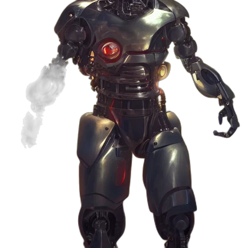 robot, concept art, cyberpunk, comic book art transparent PNG cut-out