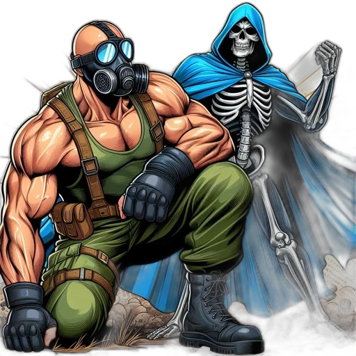 mask, comic book art, concept art, fantasy art transparent PNG cut-out