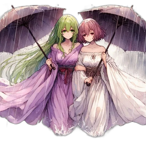 umbrella, dress, sword, dragon transparent PNG cut-out