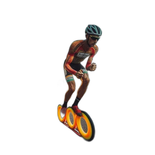 robot, 3d render, concept art, cyclists transparent PNG cut-out