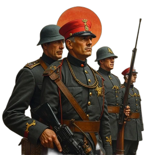 hat, staff, weapon, jacket transparent PNG cut-out